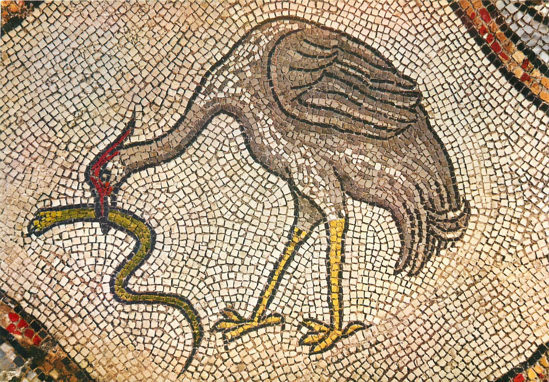 CPM Venezia Basilica di S Marco Pavement a mosaique du XIIe s Cicogne avec serpent Maitre Autel