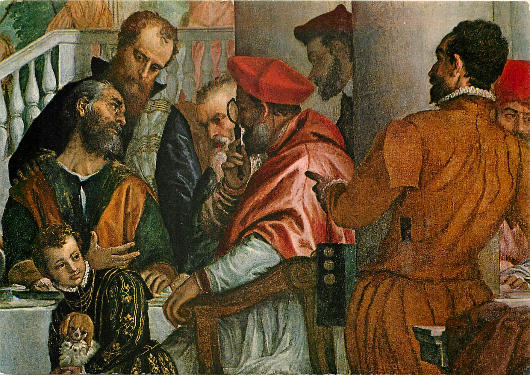 CPM Vicenza Basilica di Monte Berico detail du repas de Saint Gregoire le grand par paolo veronese (