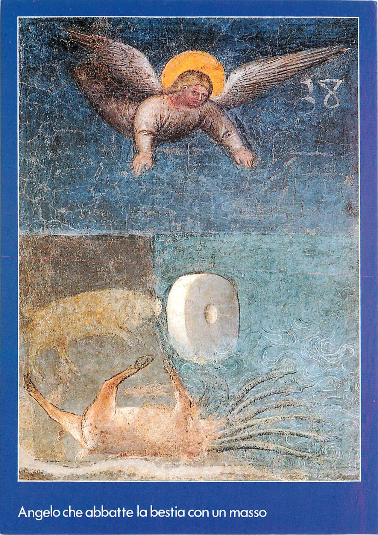 CPM Padova Battistero del Duomo Guisto de Menabuoi Angel qui abbatye la bete avec une mele de muolin