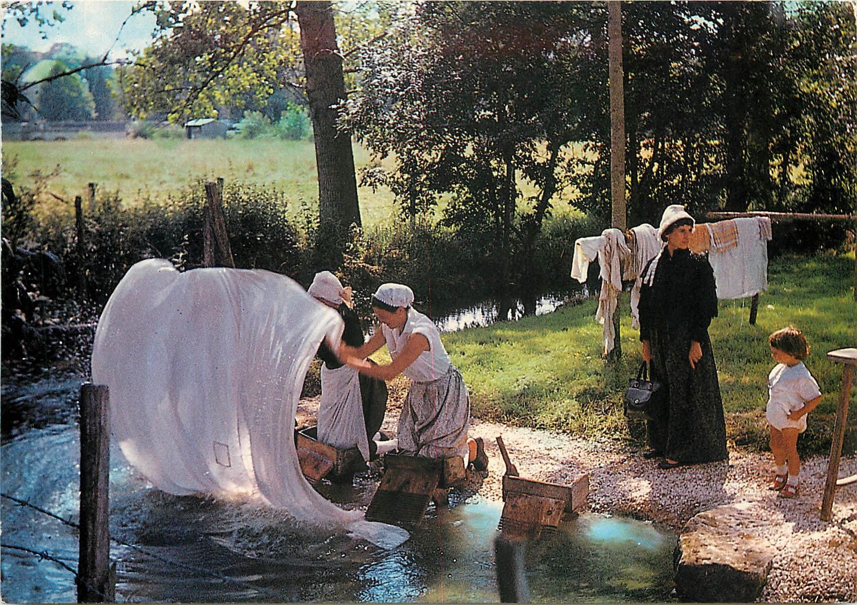 CPM Foklore Charentais Lavandieres en costume traditionnel