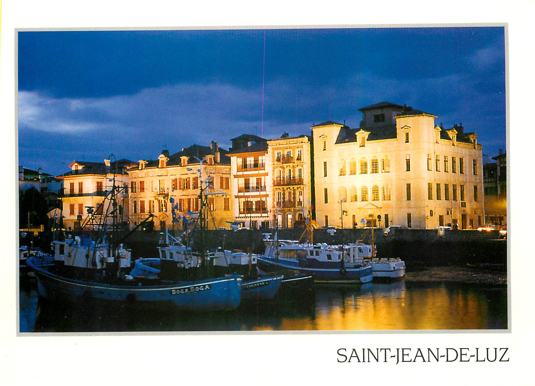CPM Saint Jean de Luz (Pyrenees Atl) Le Portla nuit Bateaux de epche