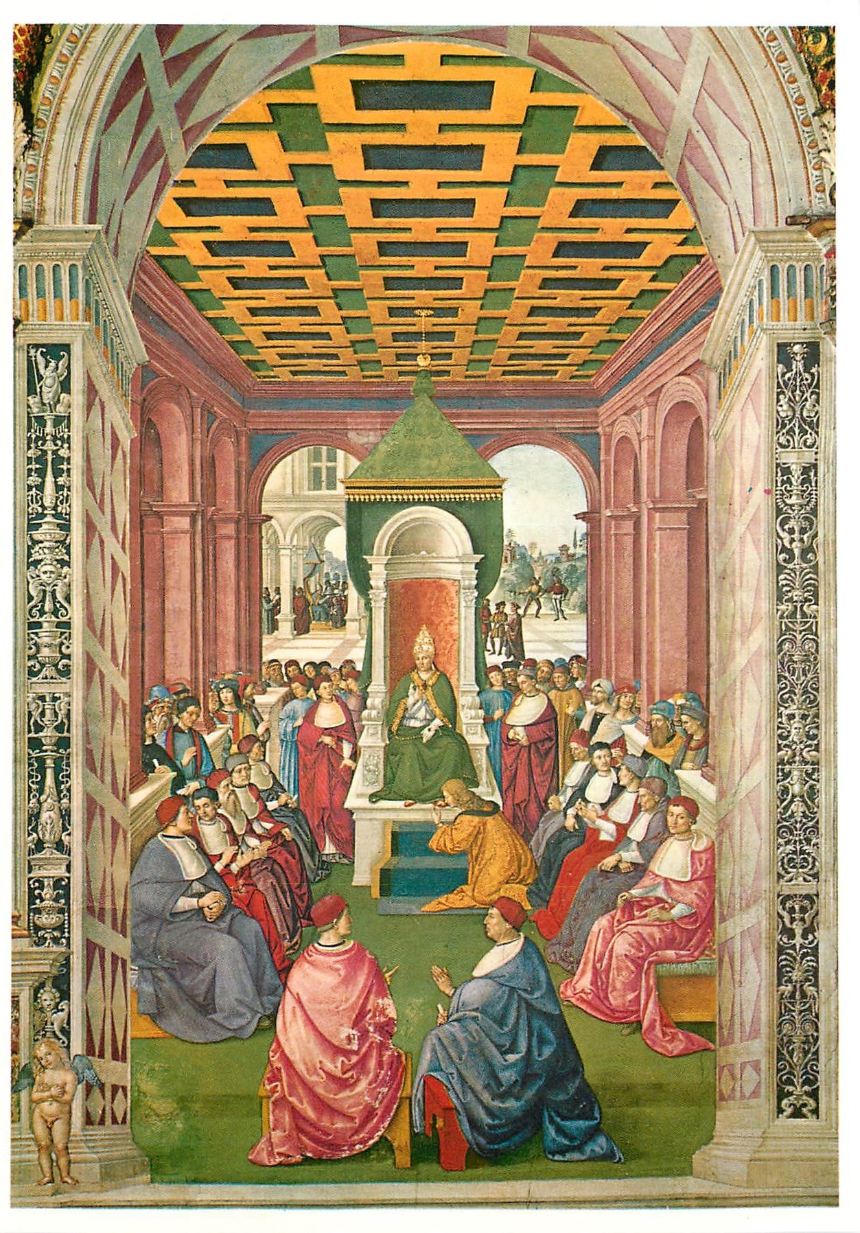 CPM Pinturichio Anea Piccolomini devant le pape Eugene IV