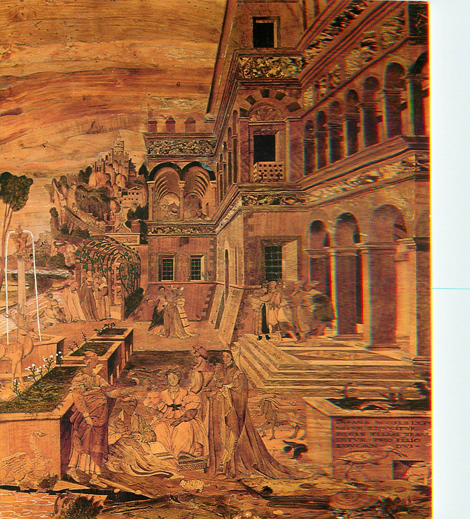 CPM Parugia Basilica Di san Pietro Moise sauve des eaux detail de la porte marquetee