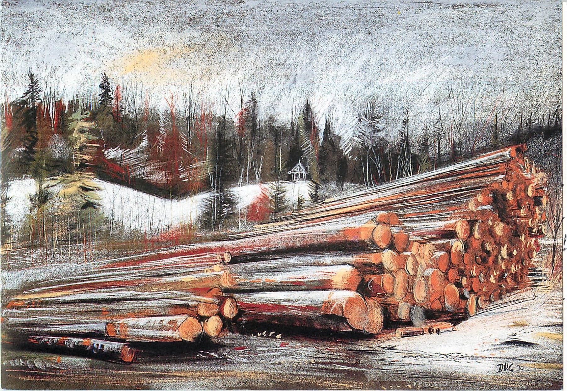 CPM Les grumes a Pont de la Chaux Illustration de Pierre duc