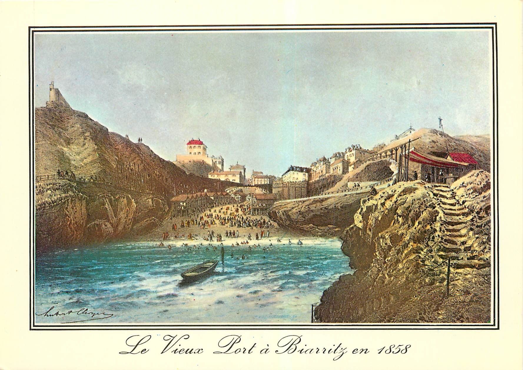 CPM Biarritz Vieille Gravures de 1858 Le Vieux Port de Biarritz 