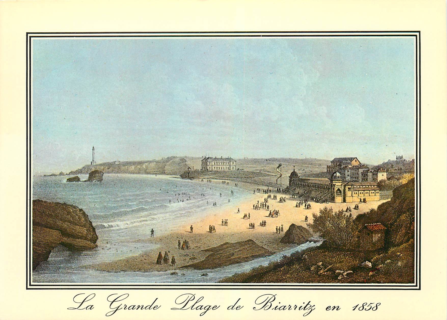 CPM Biarritz Vieille Gravures de 1858 Vue de la Villa Eugenie ou Palais Imperial avec la Grande 