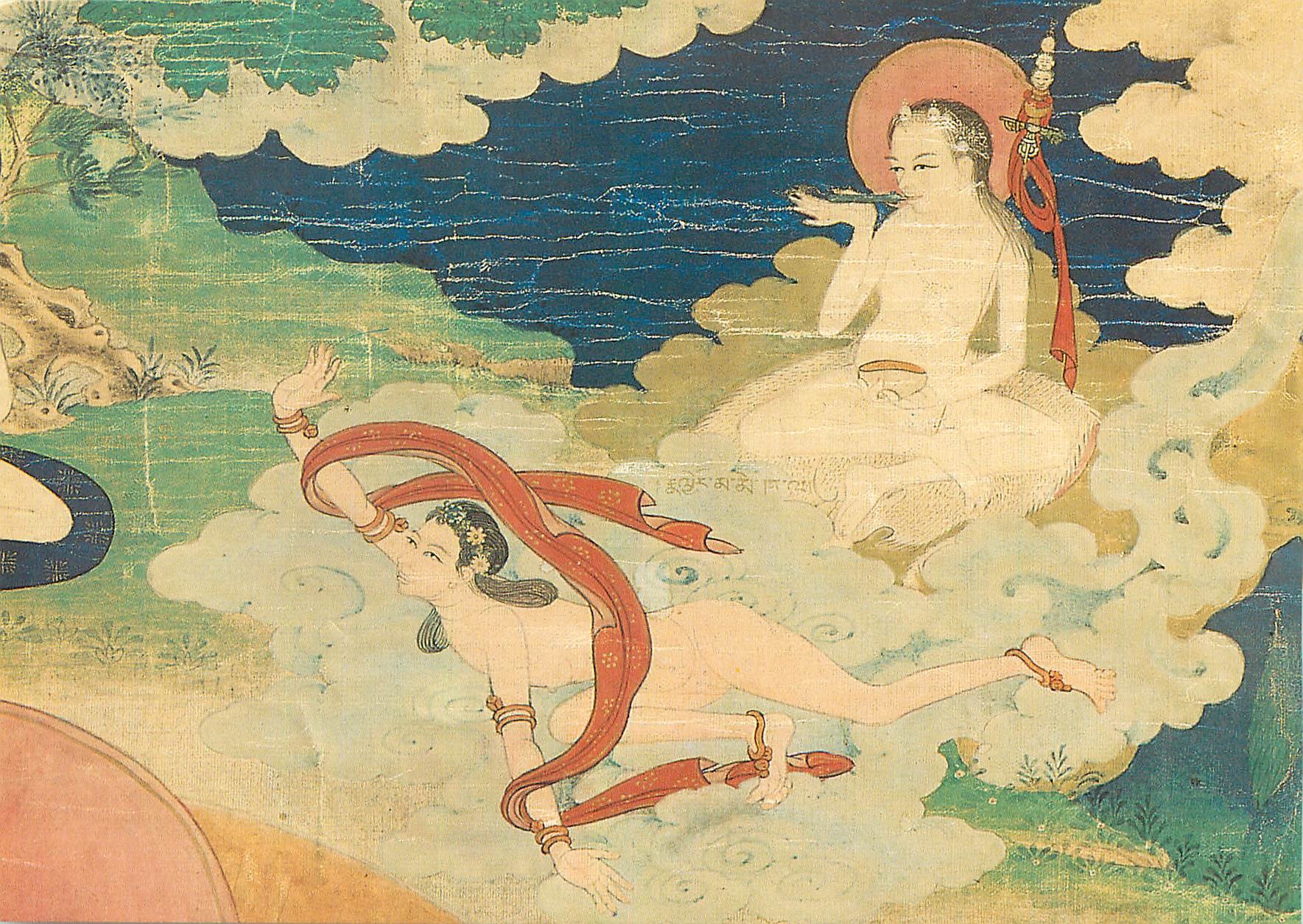 CPM Art lamaique 18e siecle L'un des 84 Mahasiddhas detail