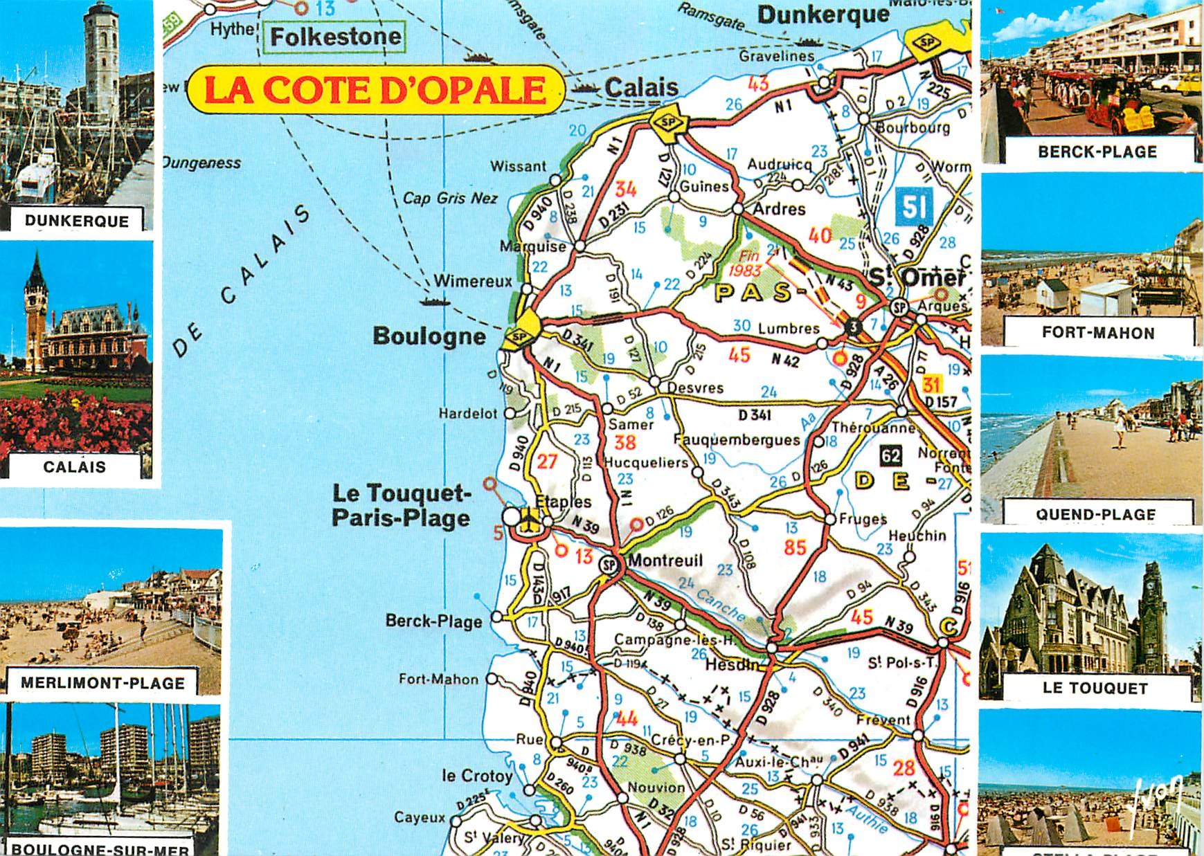CPM La Cote d'Opale D'apres carte du Pneu Michelin 