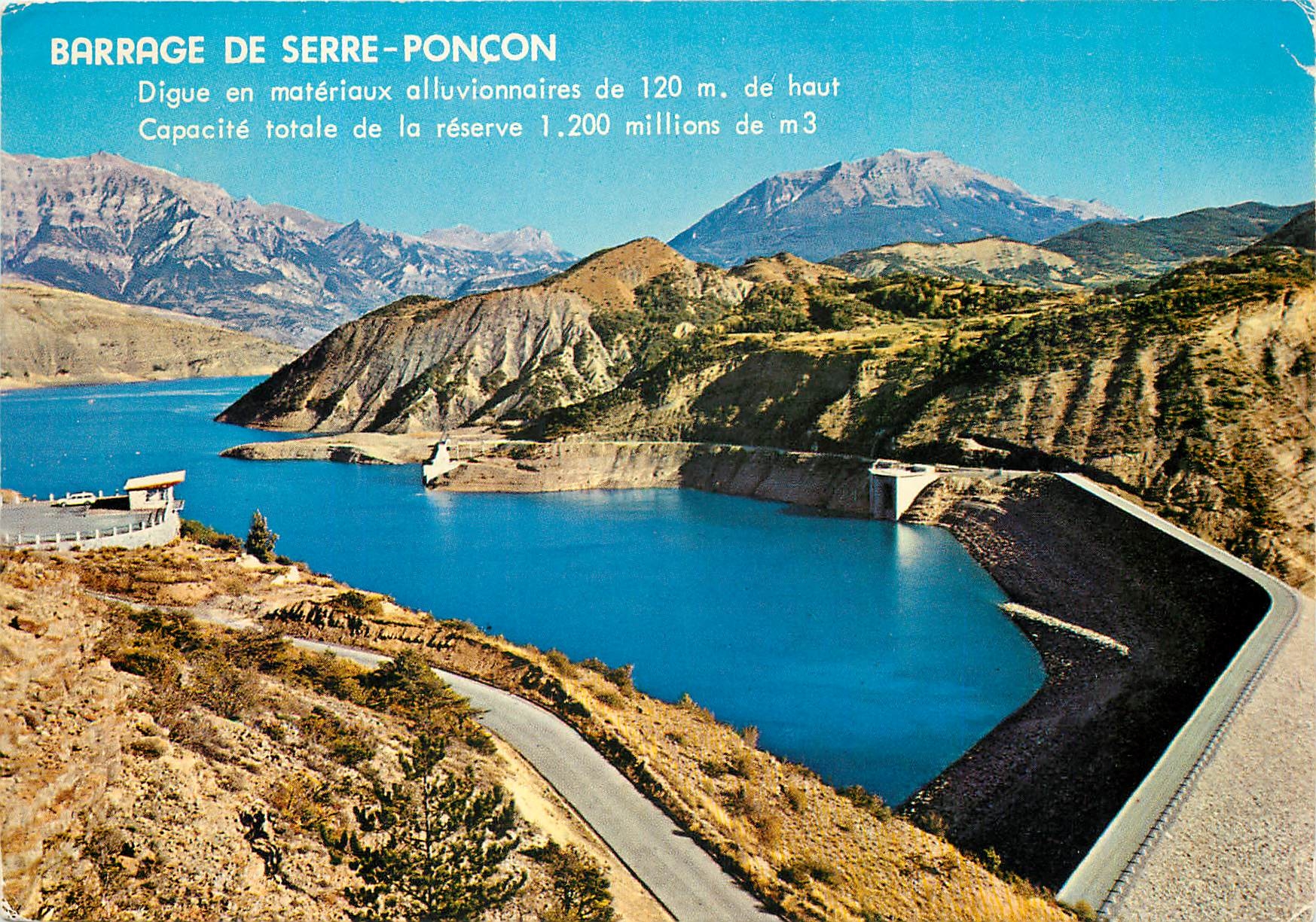 CPM Les Hautes Alpes Barrage et Lac du Serre Poncon Le Belvedere 