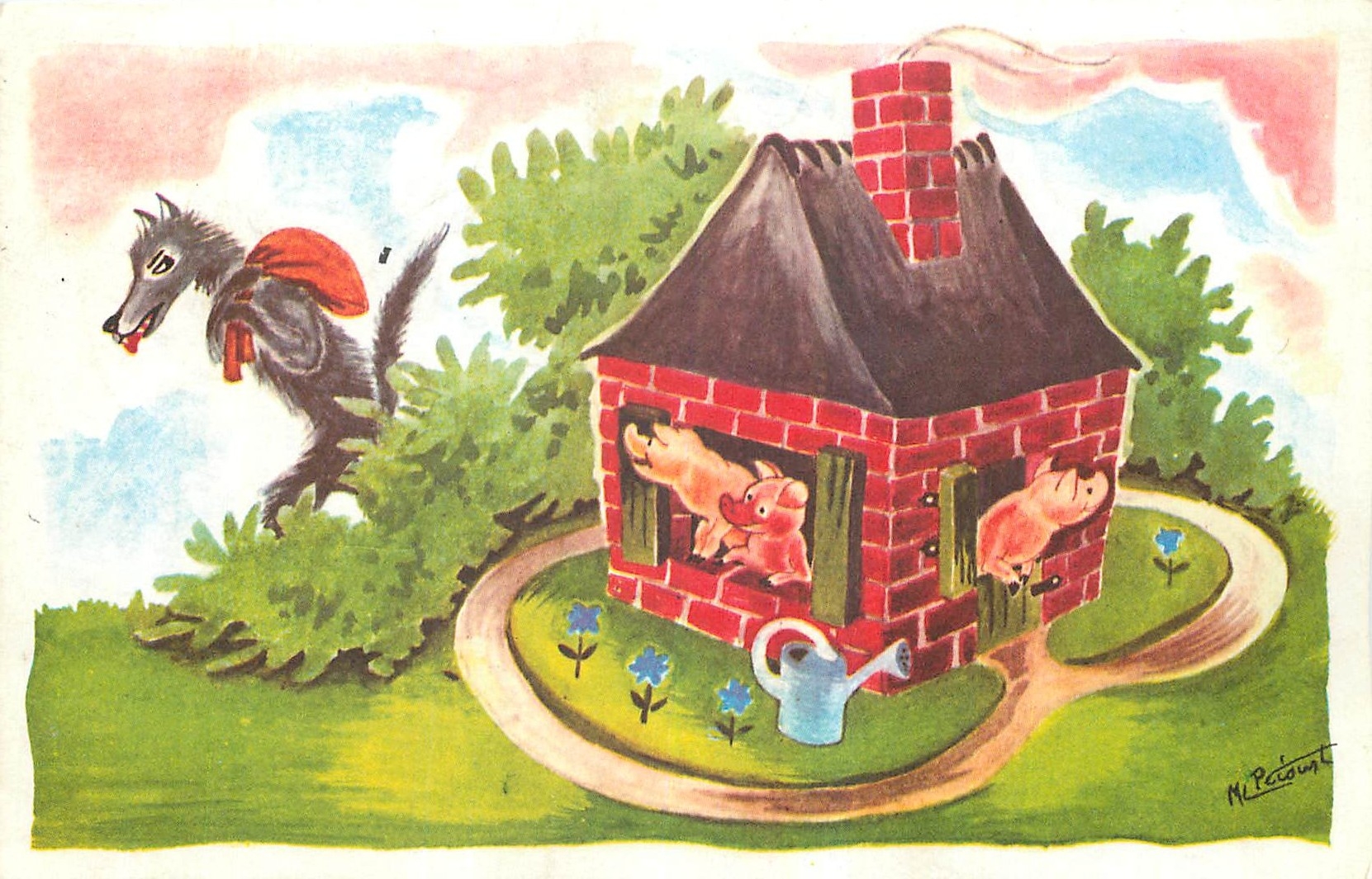 CPM Les Trois Petits Cochons 