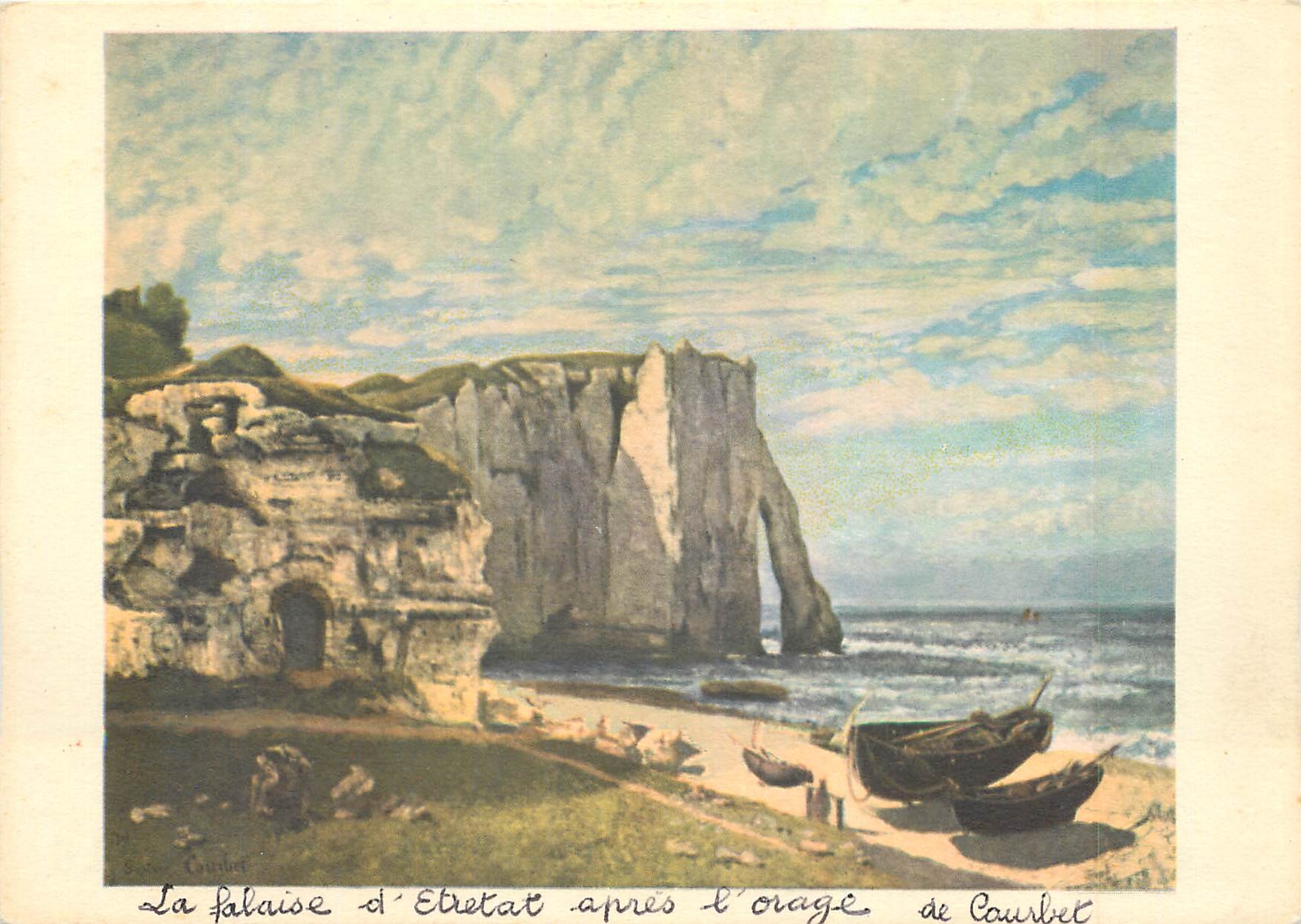 CPM Gustave Courbet La falaise d'Etretat apres l'orage Musee du Louvre 