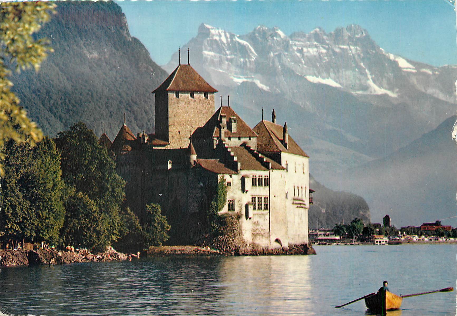 CPM Lac Leman Le Chateau de Chillon et les Dents du Midi 