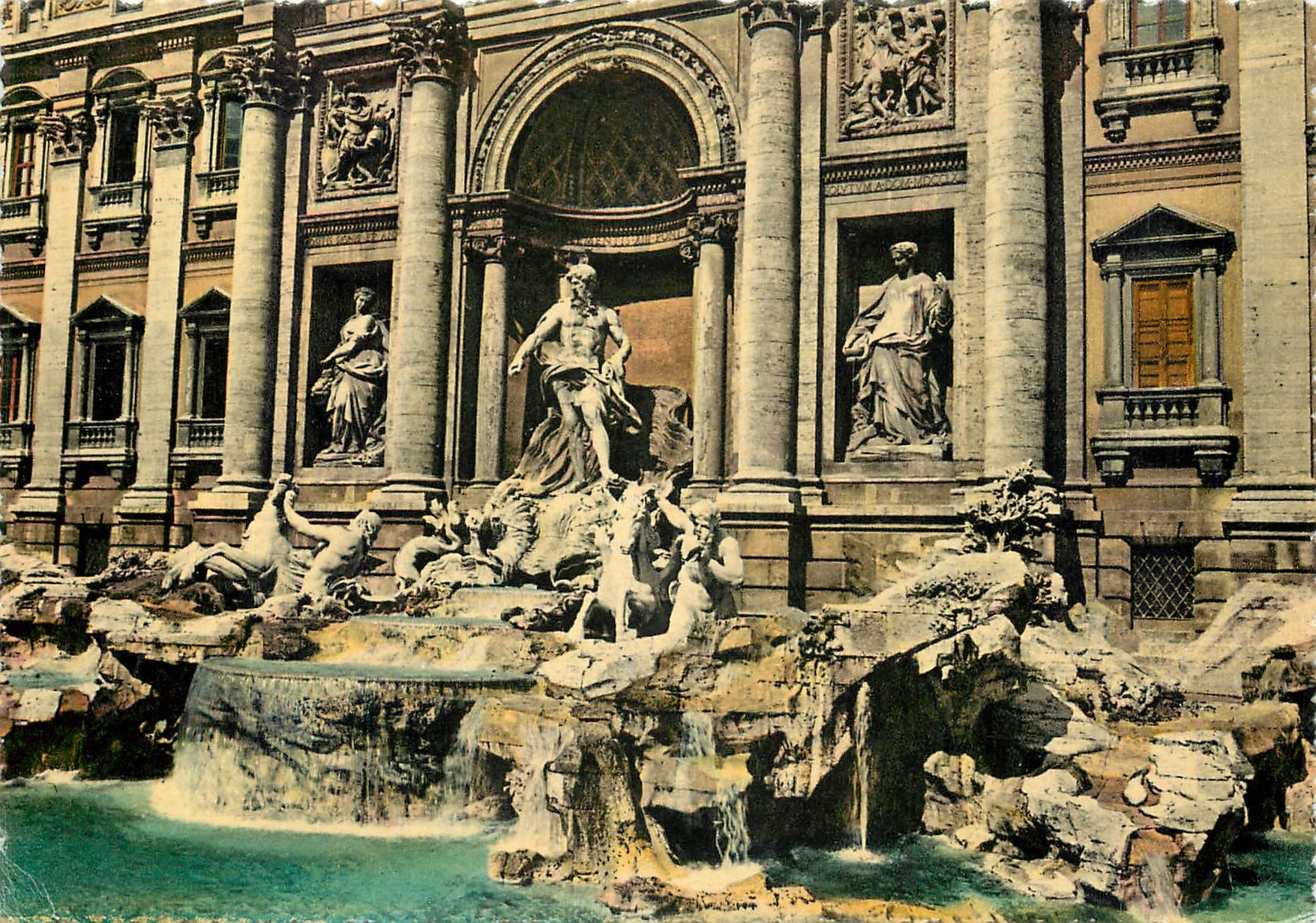 CPM Roma Fountain of Trevi Detail 