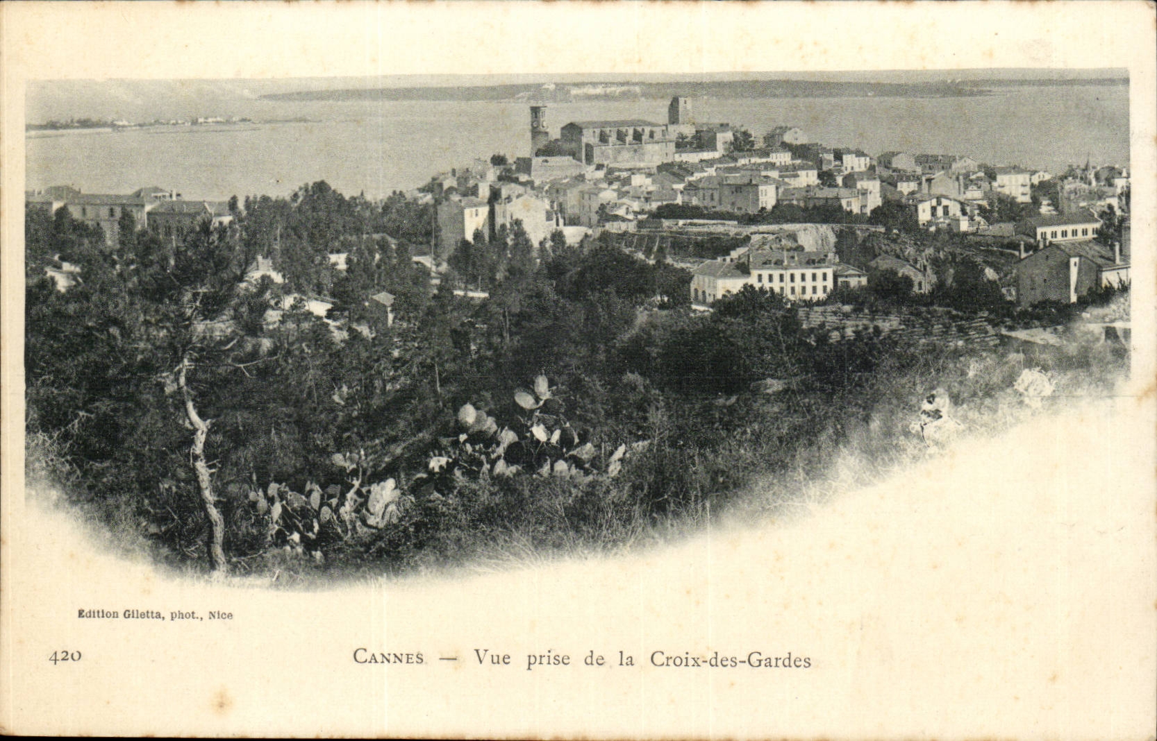 Cannes Seen from of the Cross-of-Guards-CPA