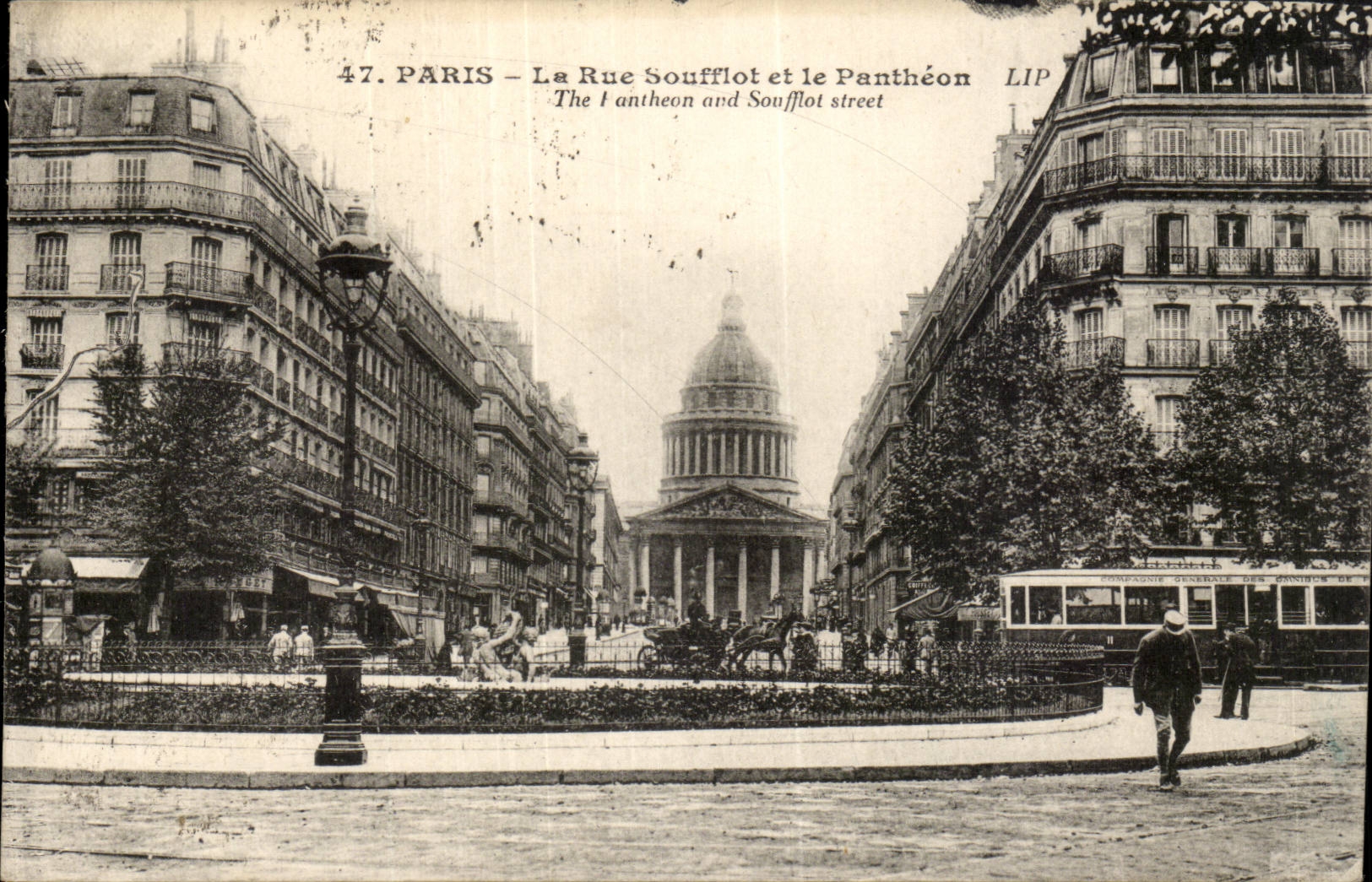 The Street Soufflot and the Pantheon - CPA