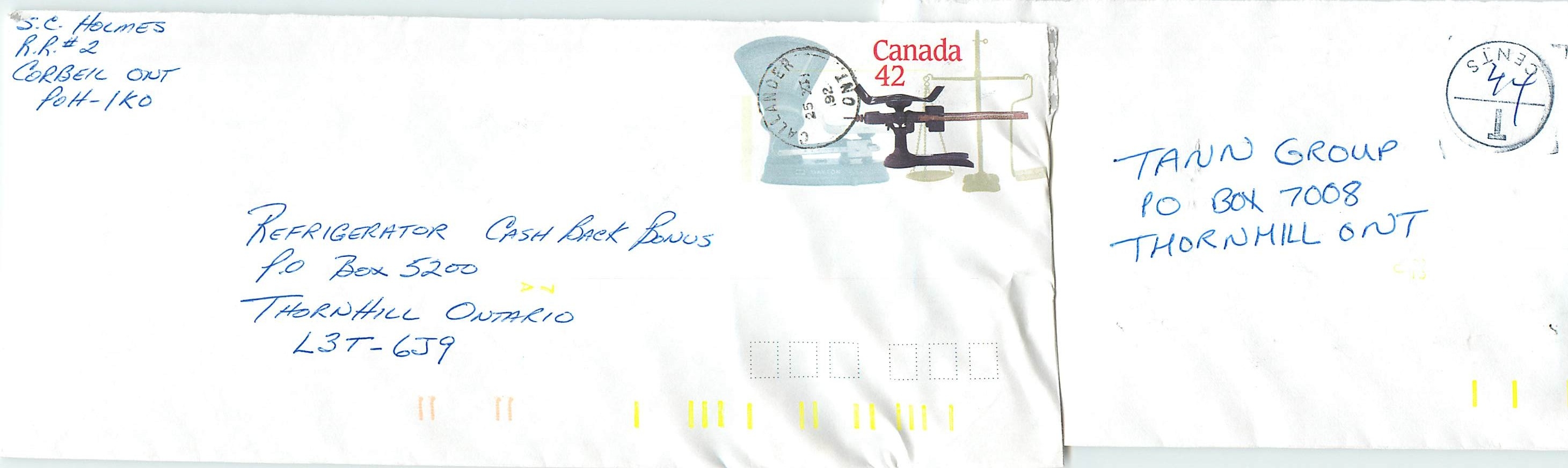 Entier Postal Postal Stationary Canada Balance Dayton Callander