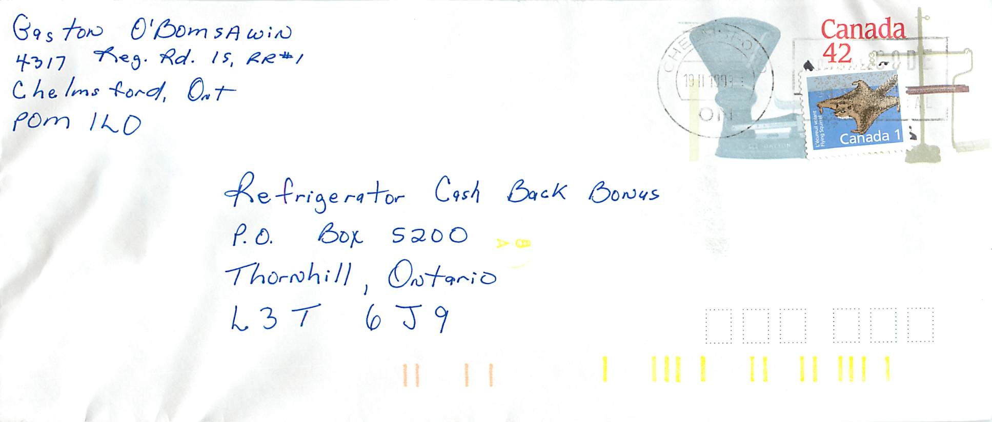 Entier Postal Postal Stationary Canada Balance Dayton Chelmsford