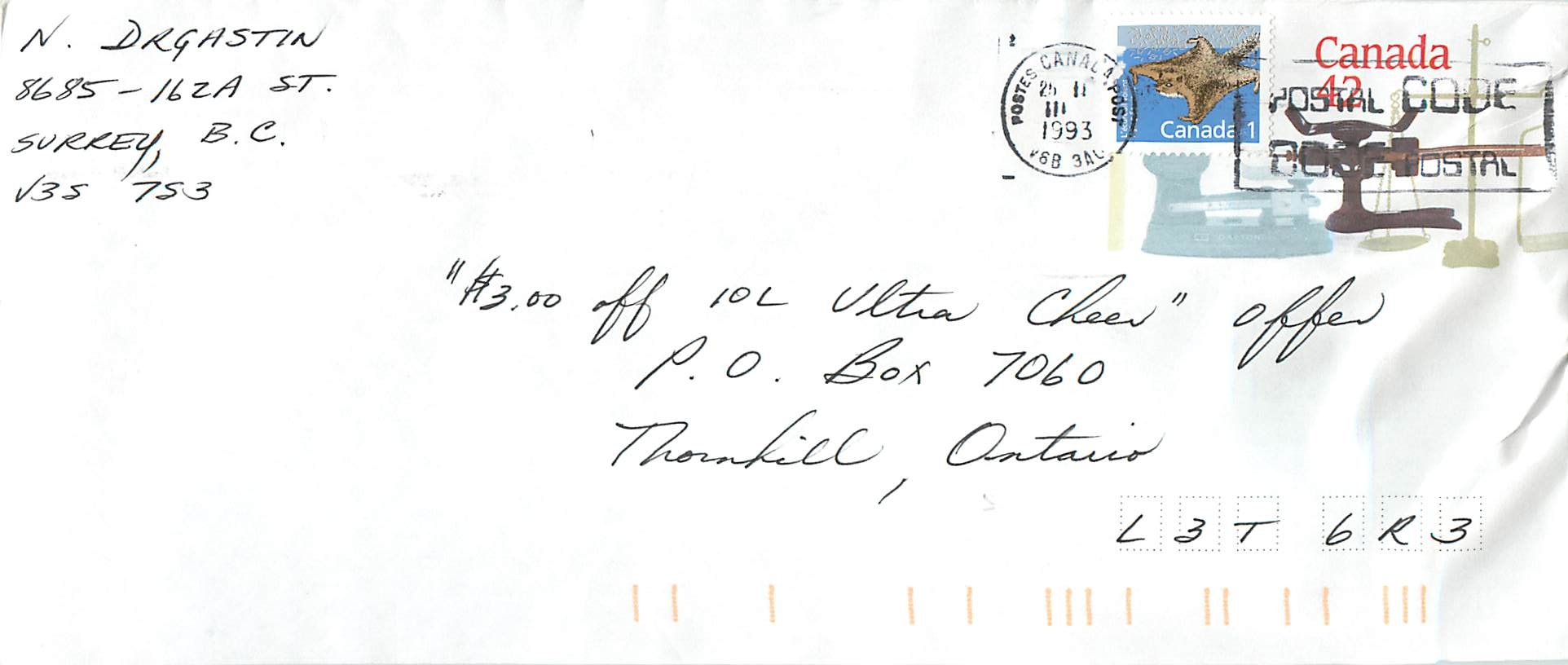 Entier Postal Postal Stationary Canada Balance Dayton