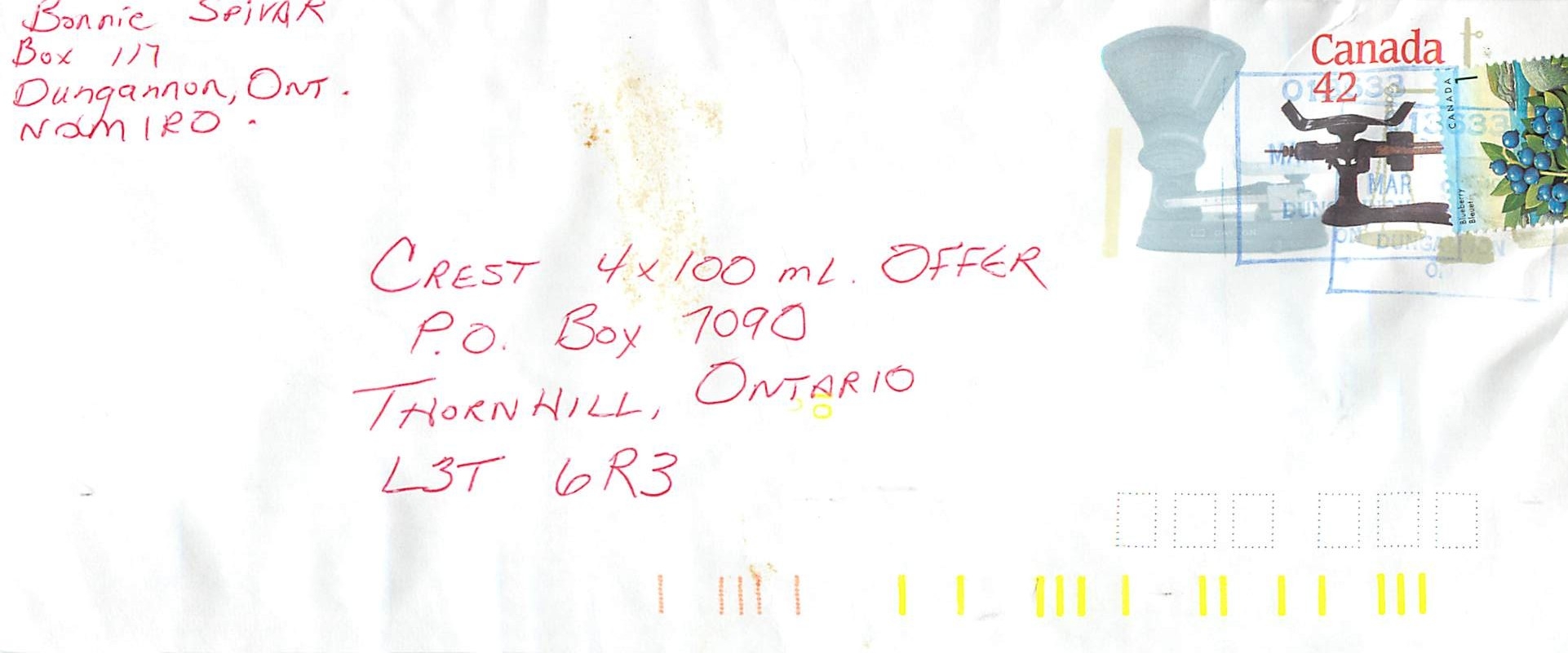 Entier Postal Postal Stationary Canada Balance Dayton
