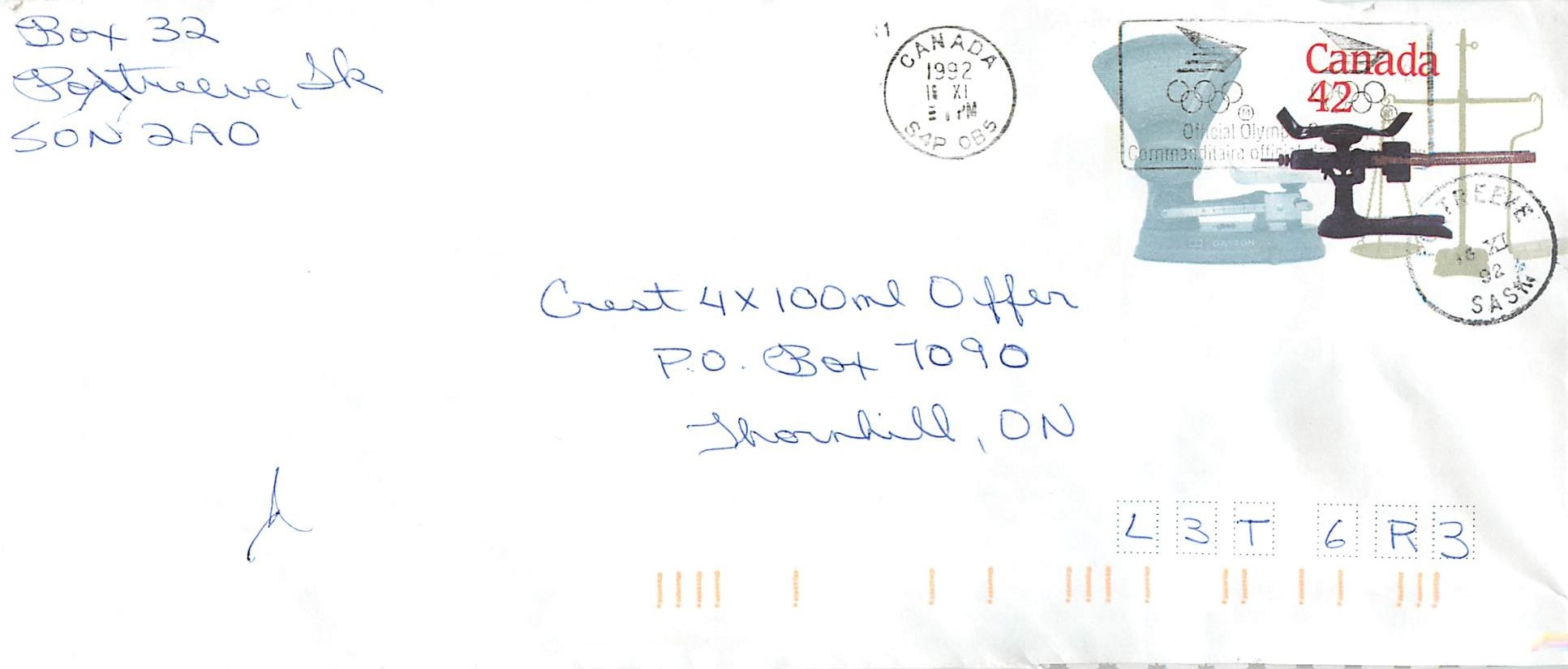 Entier Postal Postal Stationary Canada Balance Dayton  Flamme Jeux olympiques