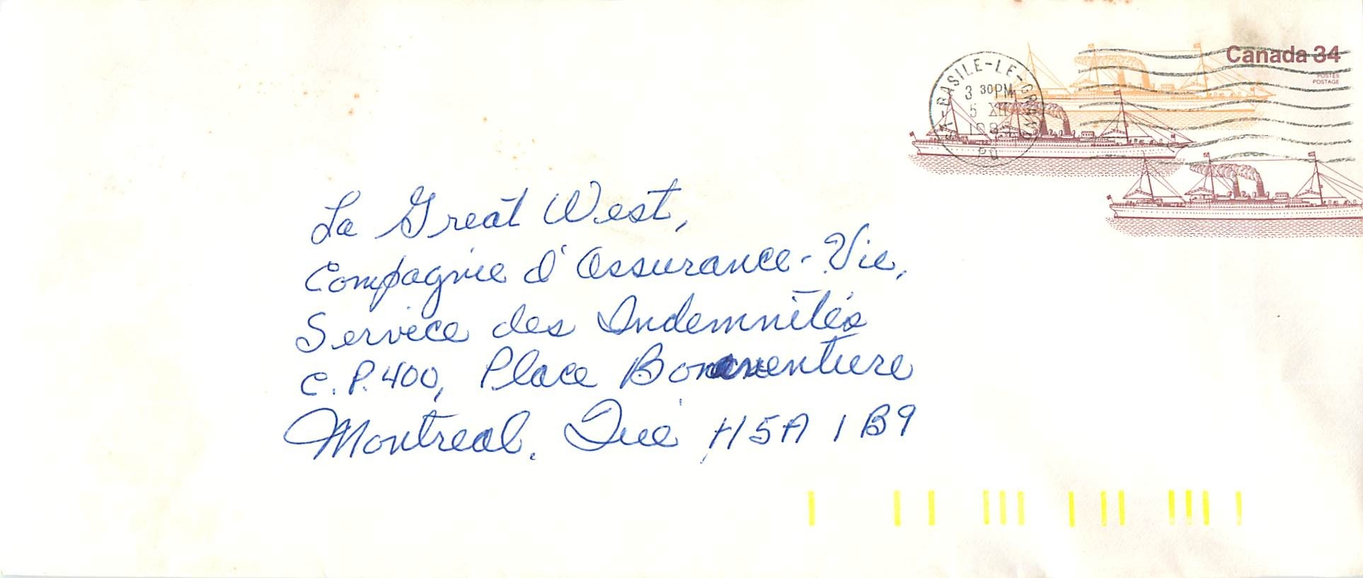Entier Postal Postal Stationary Canada Bateaux Bateau 