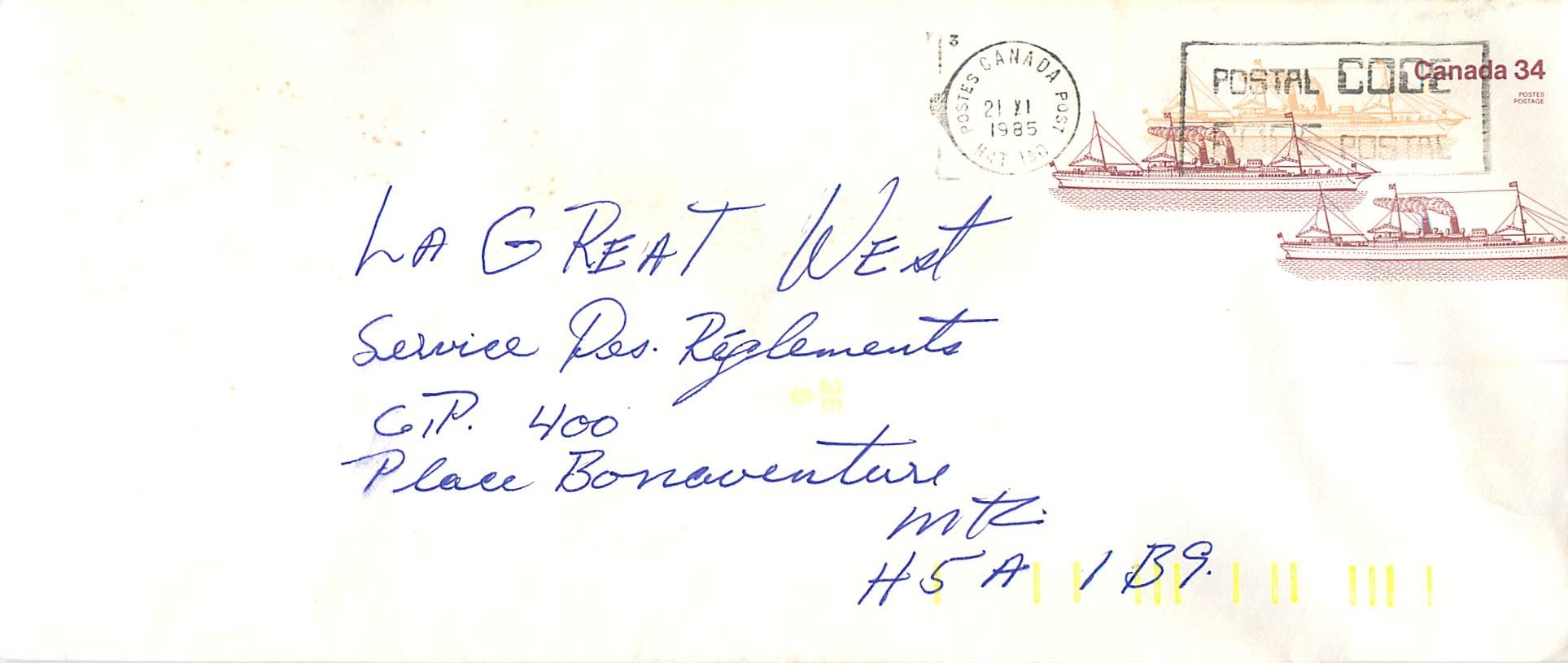 Entier Postal Postal Stationary Canada Bateaux Bateau 