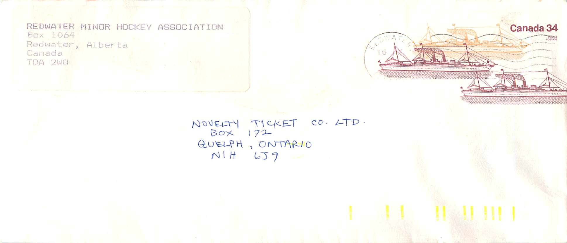 Entier Postal Postal Stationary Canada Bateaux Bateau Redwater