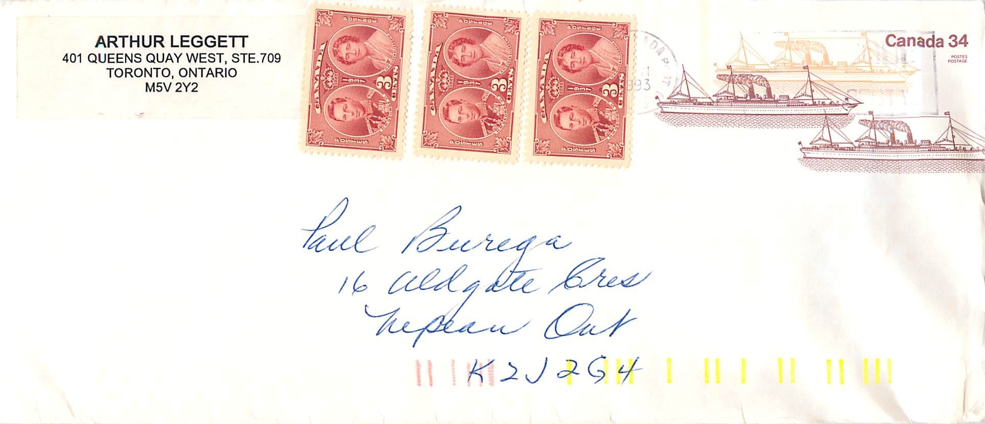 Entier Postal Postal Stationary Canada Bateaux Bateau 