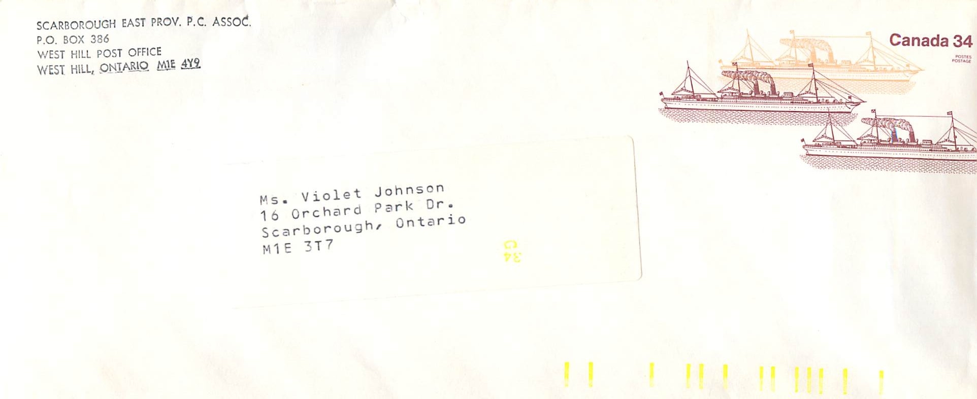 Entier Postal Postal Stationary Canada Bateaux Bateau 