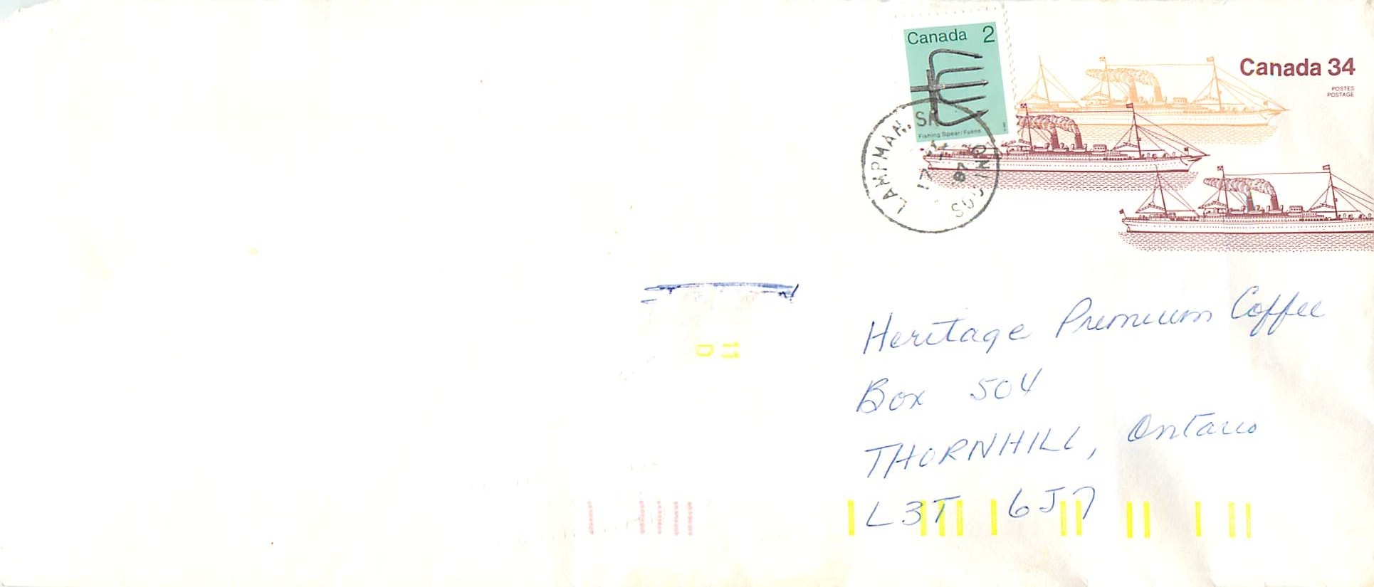 Entier Postal Postal Stationary Canada Bateaux Bateau Lampman