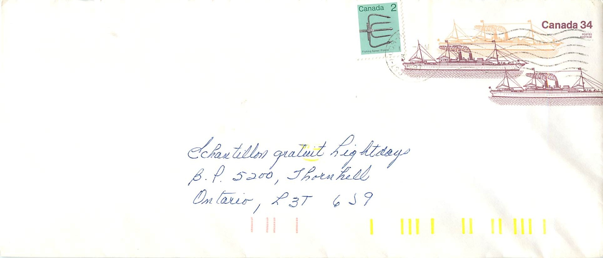 Entier Postal Postal Stationary Canada Bateaux Bateau 