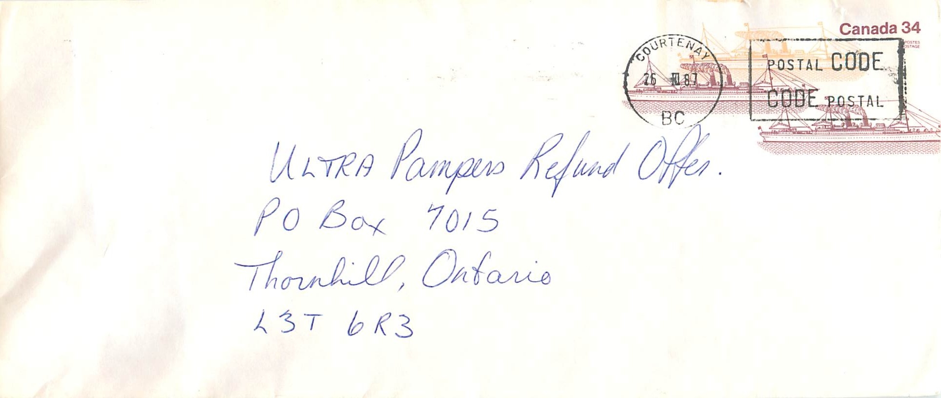 Entier Postal Postal Stationary Canada Bateaux Bateau Courtenay