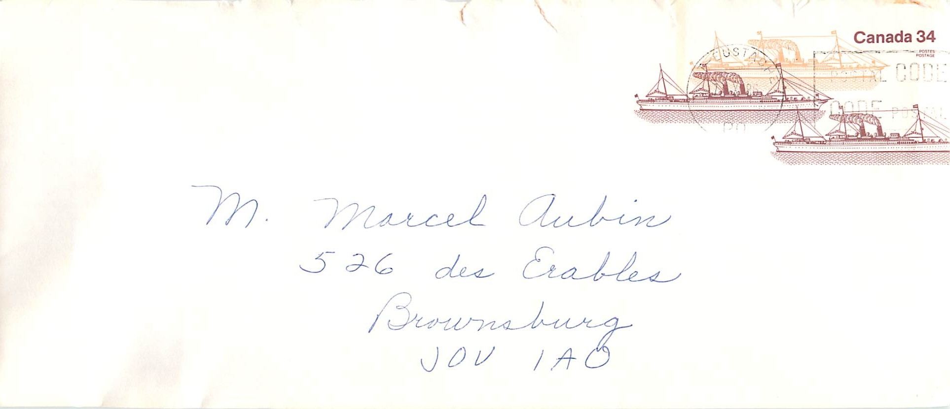 Entier Postal Postal Stationary Canada Bateaux Bateau St Eustache