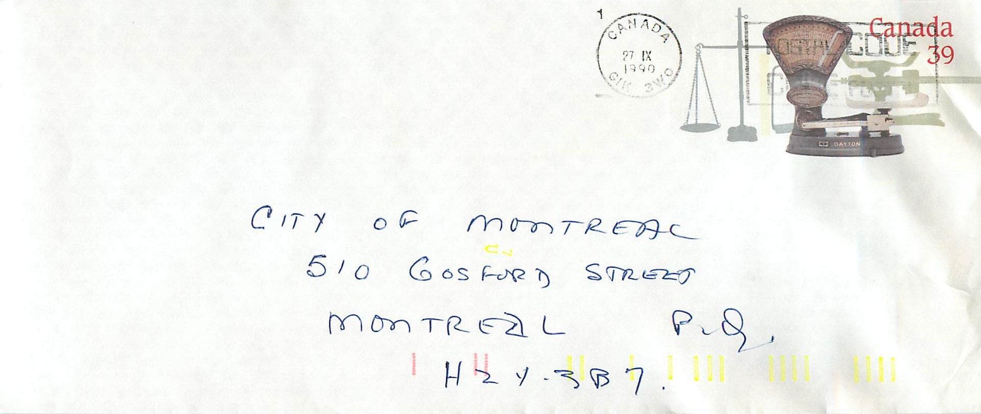 Entier Postal Postal Stationary Canada Balance a peser Dayton