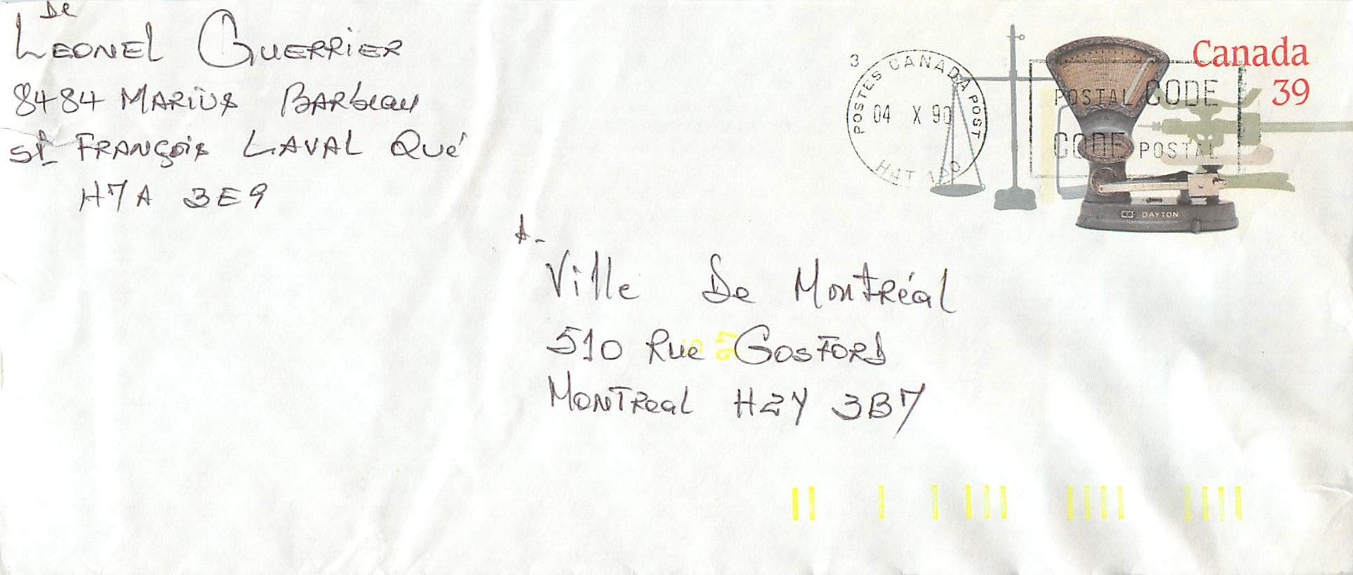 Entier Postal Postal Stationary Canada Balance a peser Dayton 