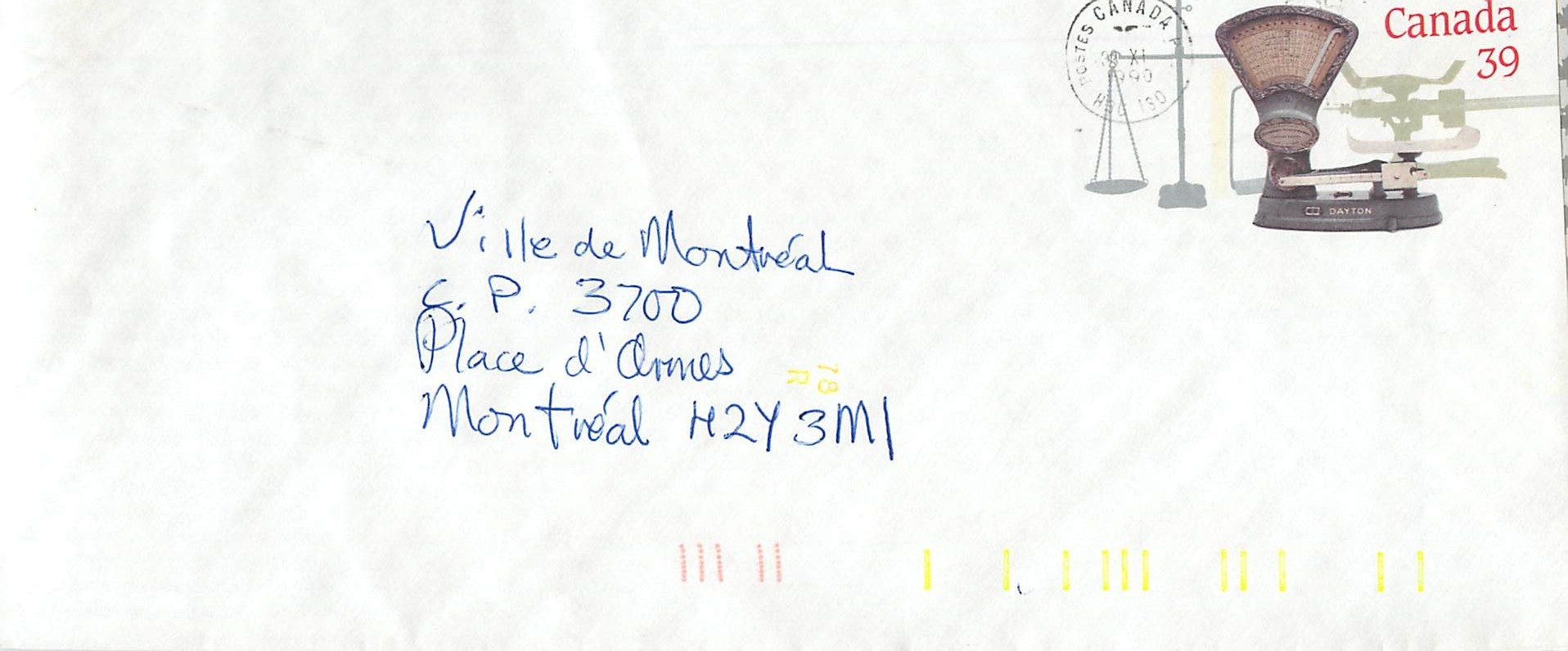 Entier Postal Postal Stationary Canada Balance a peser Dayton 
