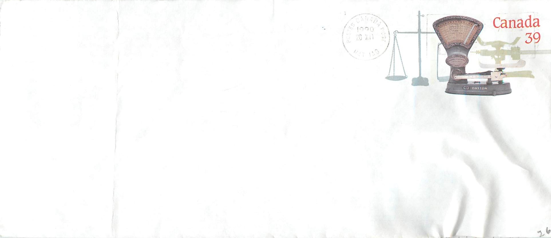 Entier Postal Postal Stationary Canada Balance a peser Dayton 
