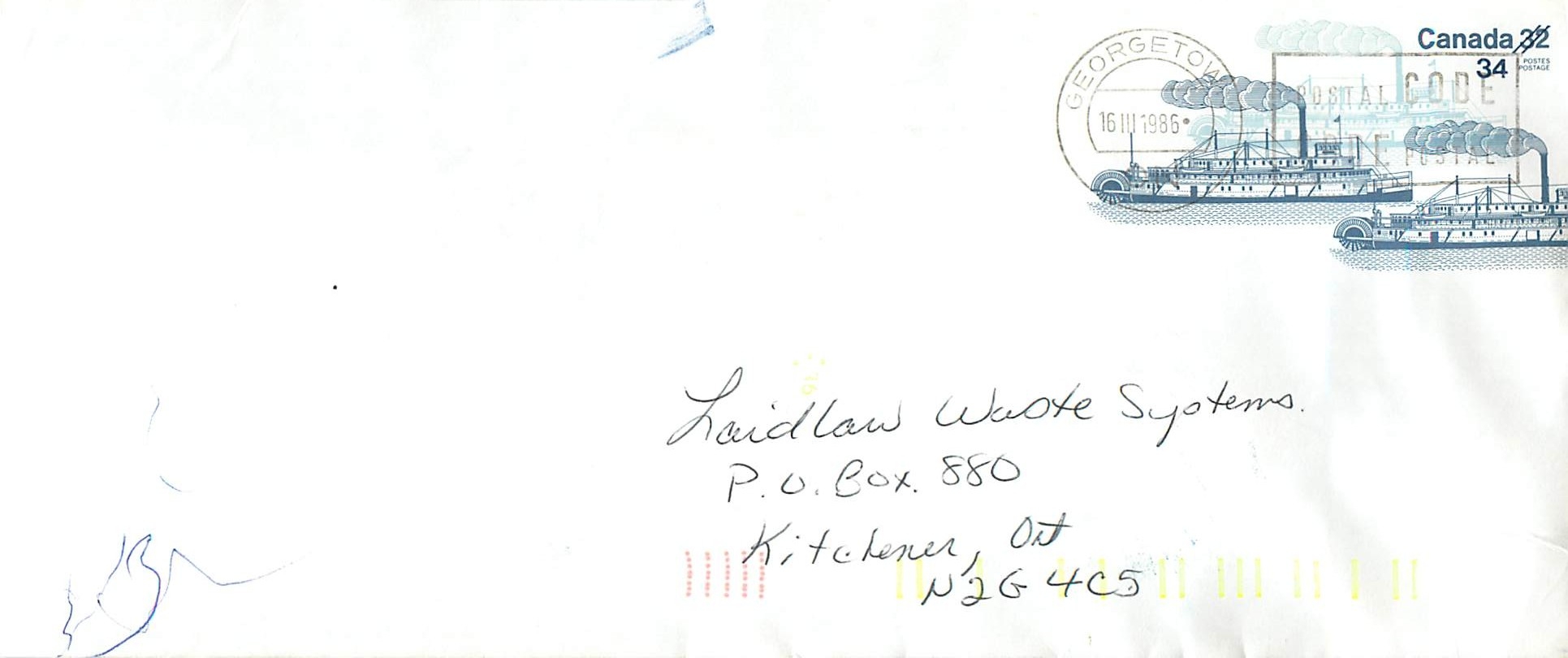 Entier Postal Postal Stationary Canada Bateaux Bateau Georgetown