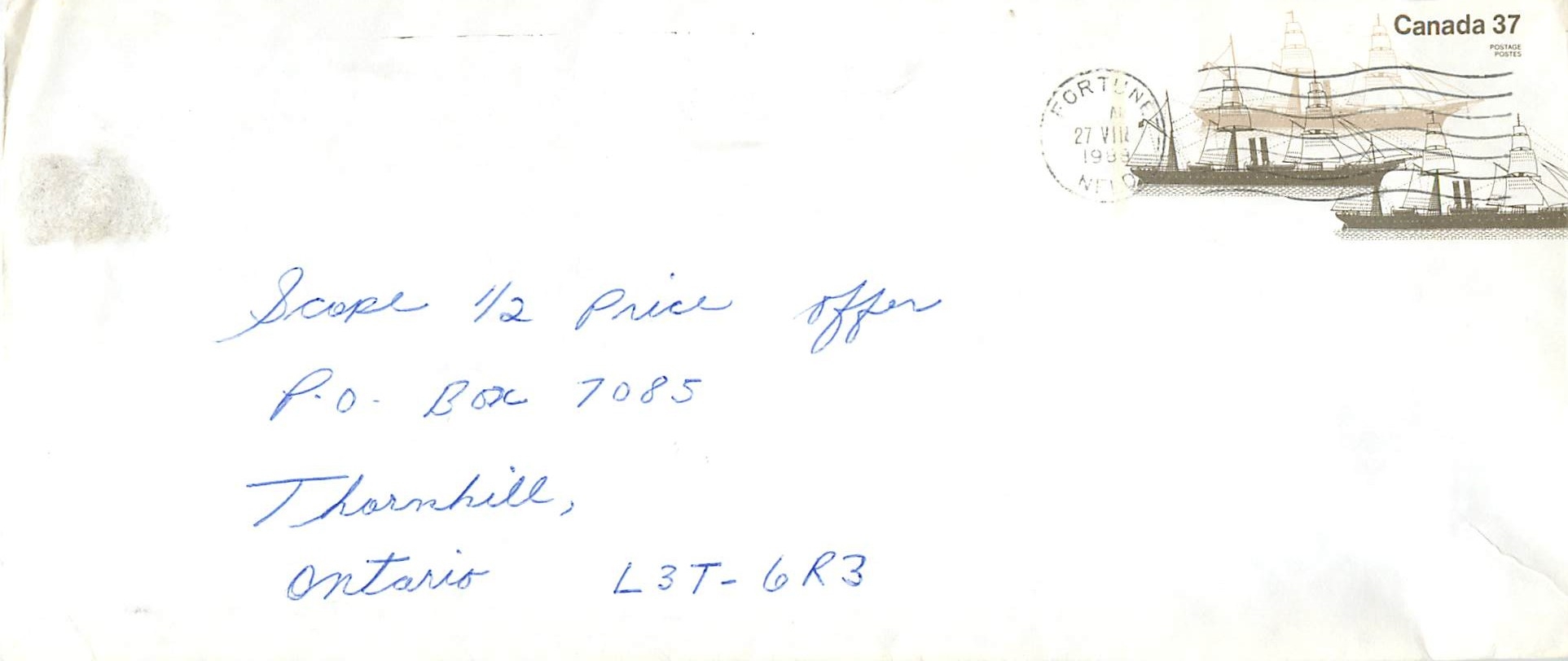 Entier Postal Postal Stationary Canada Bateaux Bateau Fortune