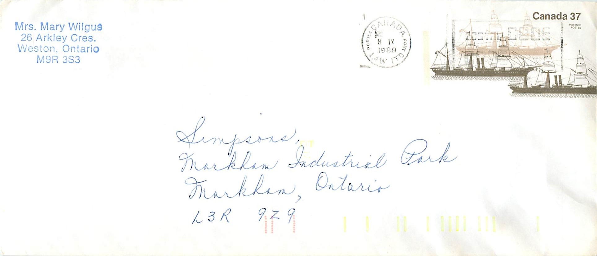 Entier Postal Postal Stationary Canada Bateaux Bateau 