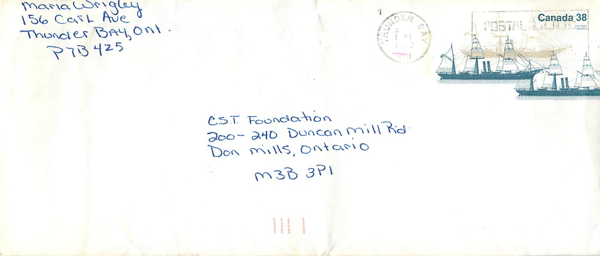 Entier Postal Postal Stationary Canada Bateaux Bateau Thunder Bay