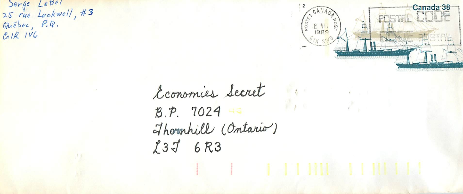 Entier Postal Postal Stationary Canada Bateaux Bateau
