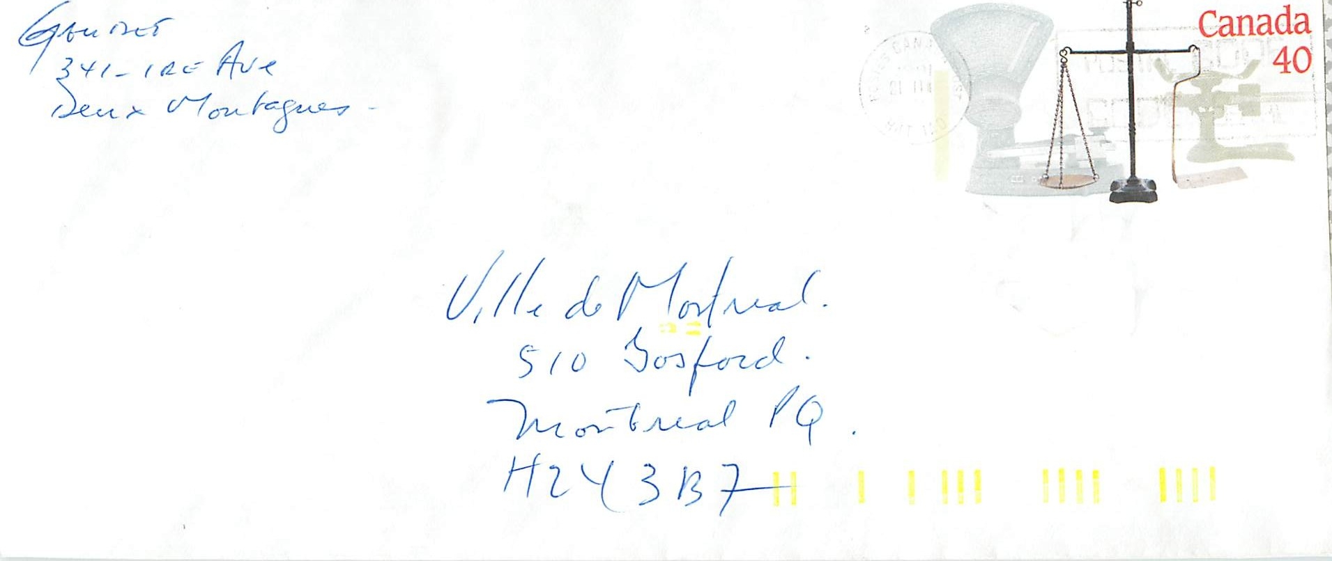 Entier Postal Postal Stationary Canada Balance de Justice 