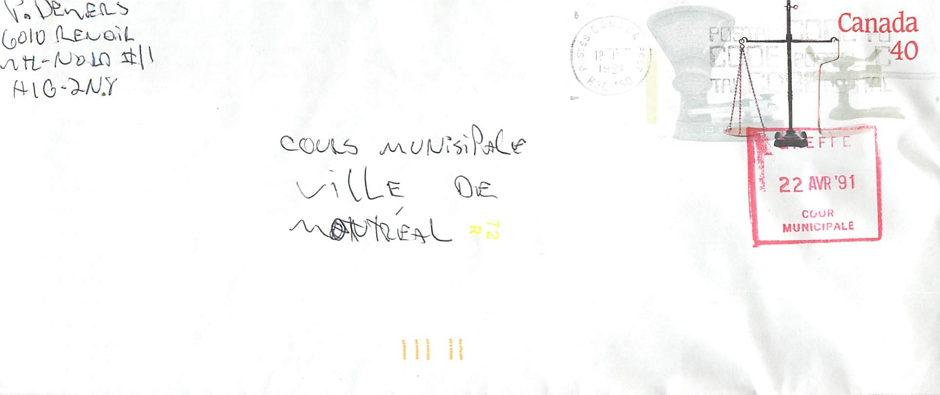 Entier Postal Postal Stationary Canada Balance de Justice 