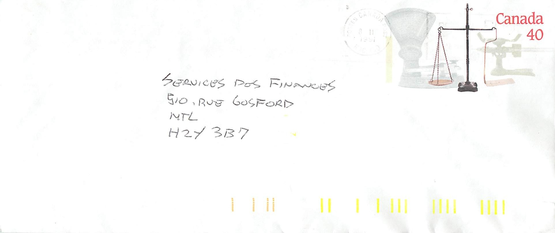 Entier Postal Postal Stationary Canada Balance de Justice