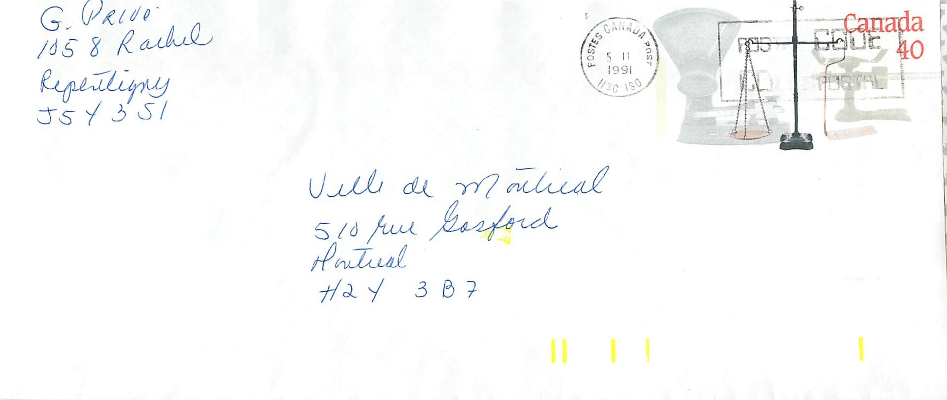 Entier Postal Postal Stationary Canada Balance de Justice
