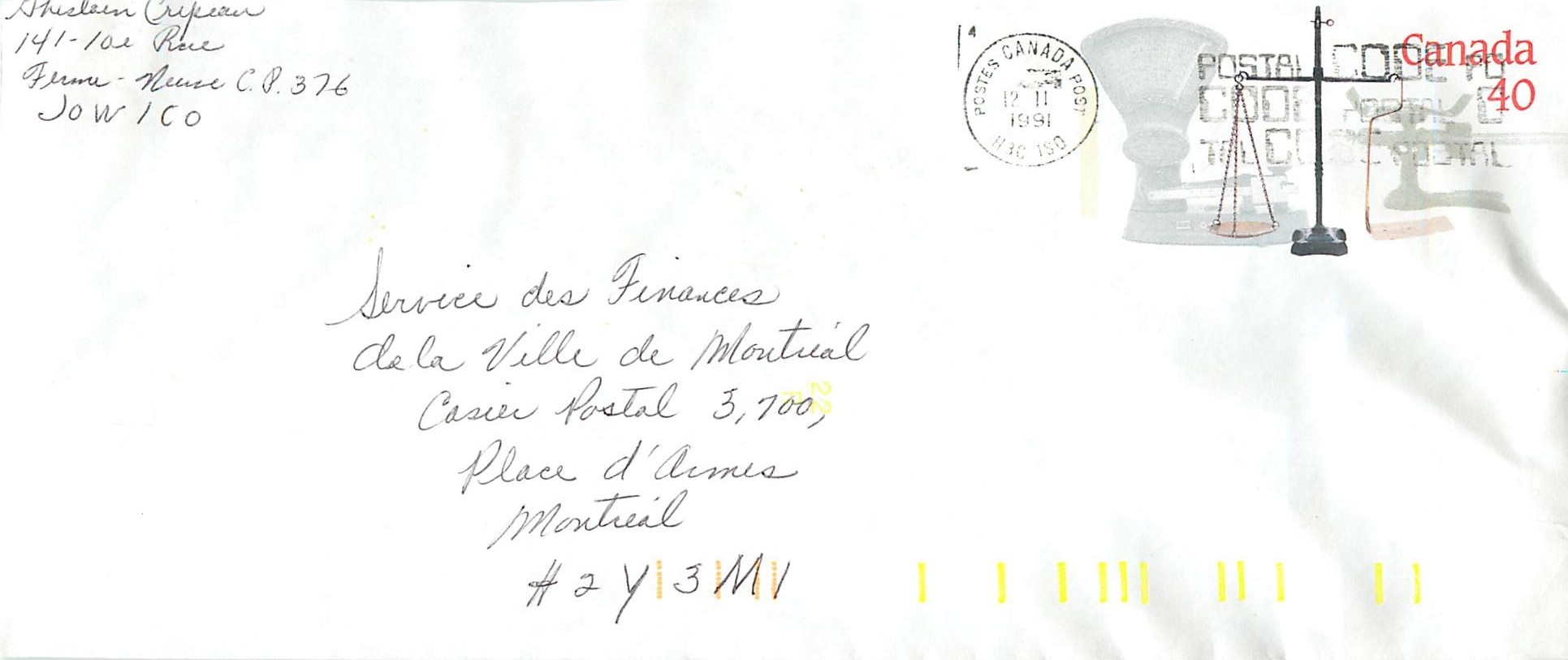 Entier Postal Postal Stationary Canada Balance de Justice