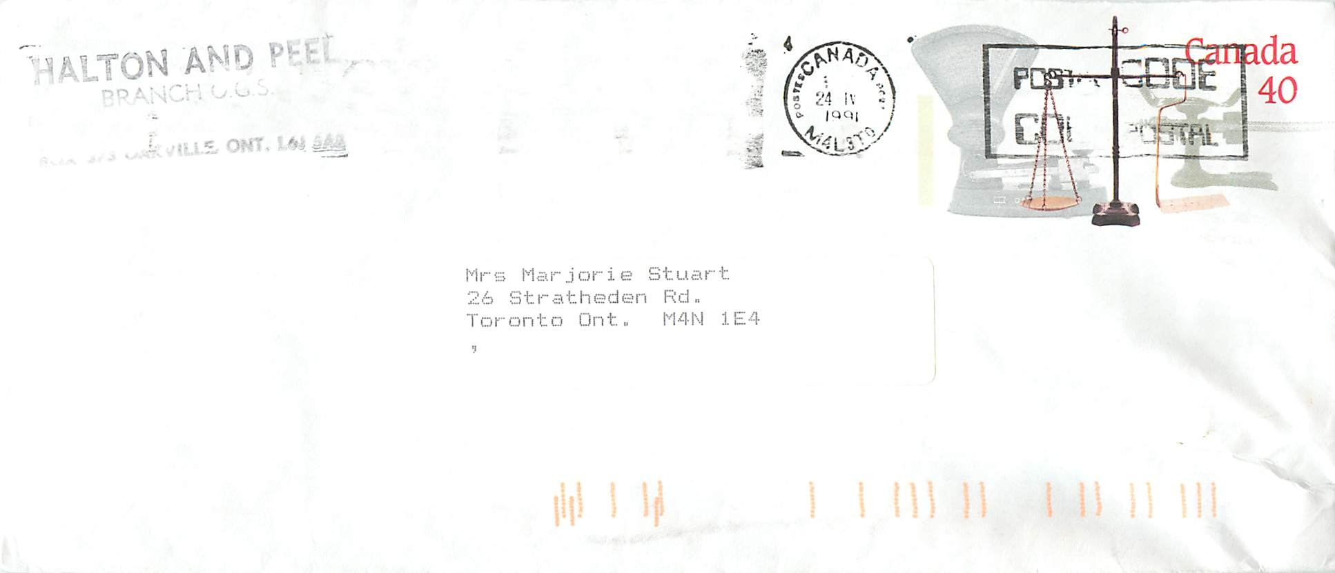Entier Postal Postal Stationary Canada Balance Justice 