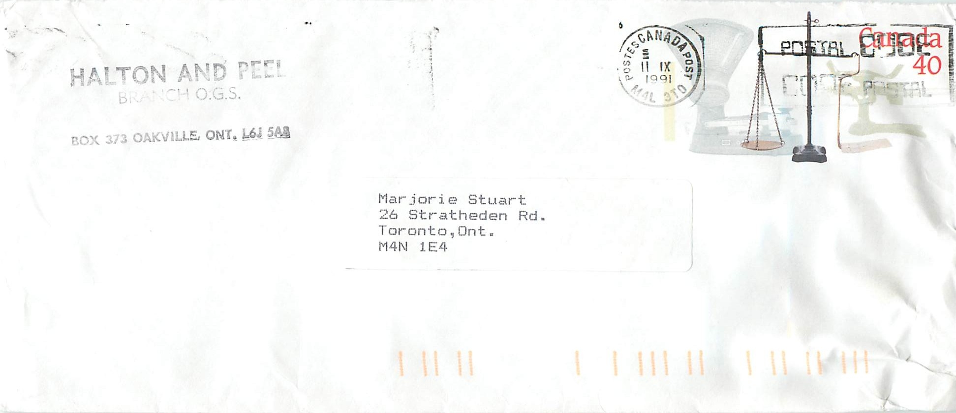 Entier Postal Postal Stationary Canada Balance Justice 