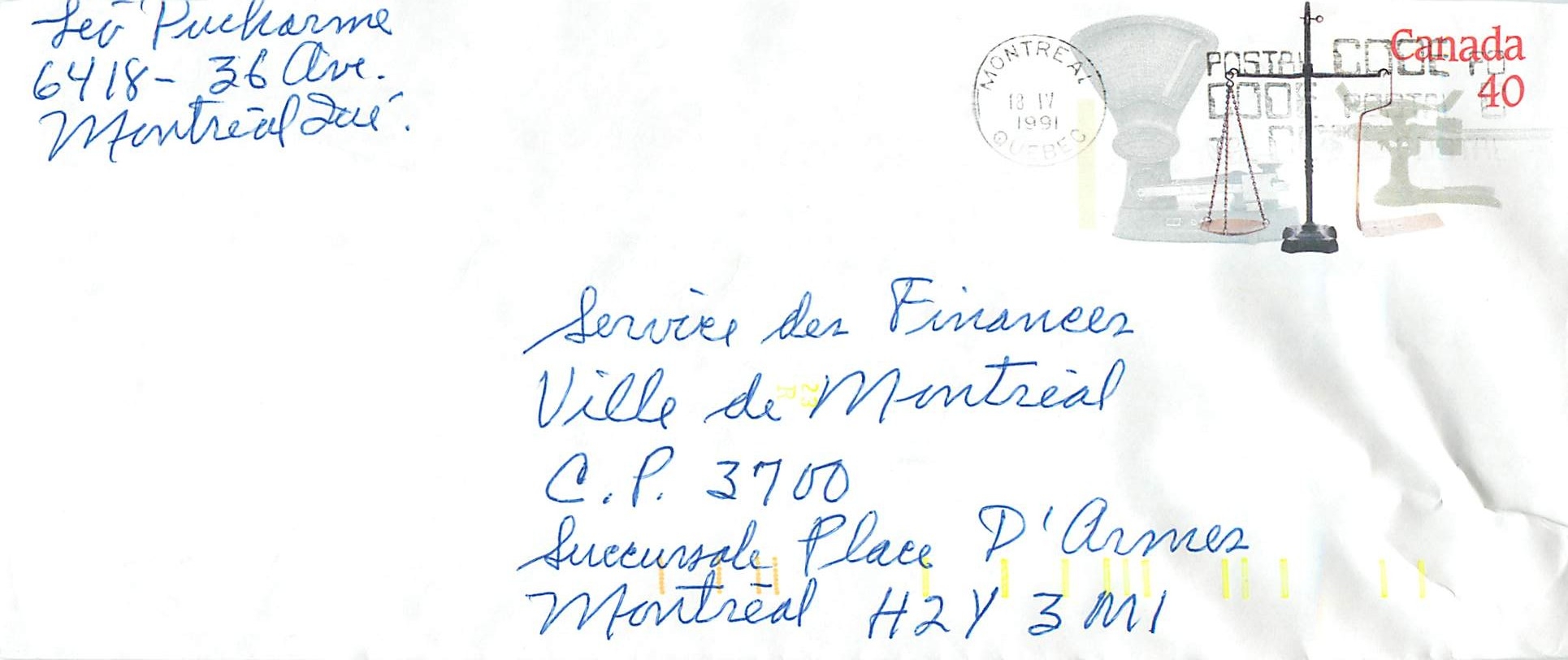 Entier Postal Postal Stationary Canada Balance Justice Montreal